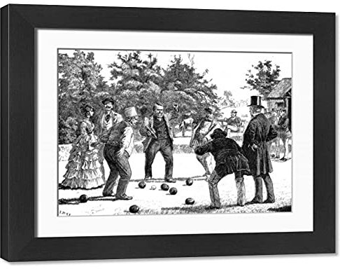 Media Storehouse A Game of Bowls, England, c.1872 Engraving Framed Print - Modern Frame 22x18 (58x48cm) (4392277)