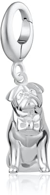Lily Charmed - 925 Sterling Silver Pug Dog Charm