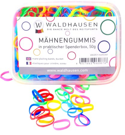 WALDHAUSEN Mähnengummis in Spenderbox, extra breit, Multicolor, bunt