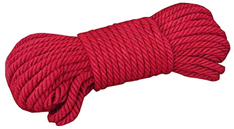 ZEALMAX Spago di iuta spesso, spago di iuta rosso, corda di iuta naturale, per lavori fai da te, impacchettamento, decorazioni per la casa, giardinaggio, 5 mm x 20 m