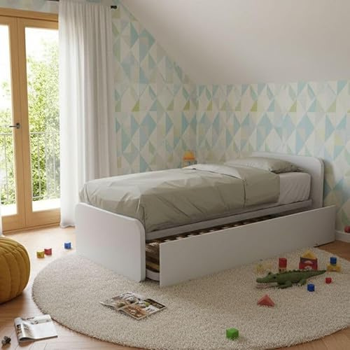 Letto singolo con letto estraibile, trasformabile in matrimoniale. Testate