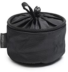 Brabantia - Porta Mollette - Accessorio per Stendibiancheria - Contiene Fino a 75 Mollette - Appendere allo Stendibiancheria Oppure al Filo per Stendere - Cestino per Riporre - Black - 16 x 16 x 16 cm