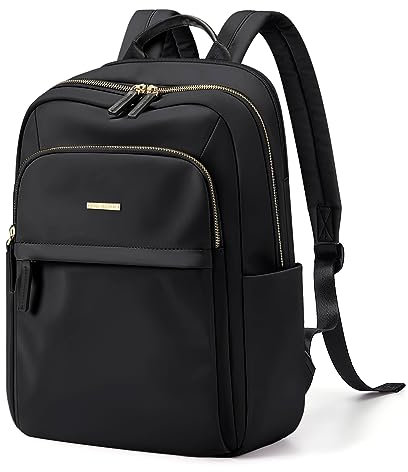 GOLF QUALITY Zaino per computer portatile, da donna, per viaggi, lavoro, pendolarismo, casual, borsa per computer portatile da 14 pollici, nero, 14 Inch, moderno