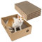 Belle Vous 5-Piece Cardboard Cat Scratcher Pads with Bed Box - 24 x 33cm/9.5 x 13 Inches Reversible Scratch Pads - Corrugated Indoor Lounger for Cats/Kitten to Rest or Play
