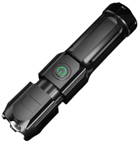 SteJar Lampes de poche LED rechargeables, lampe de poche super lumineuse, 3 modes, mise au point réglable, lampe torche portable pour urgences, randonnée, camping (W/O COB latéral)