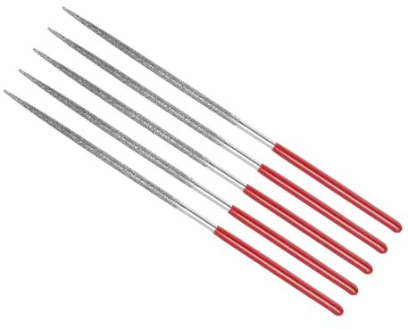 CoCud Lima Ago Rivestita in Diamante | Grana 150, Attacco 2mm, Lunghezza 100mm | Lima Rotonda Rivestita in Diamante - (Applicazioni: Metallo, Vetro, Pietra), Set 5Pz