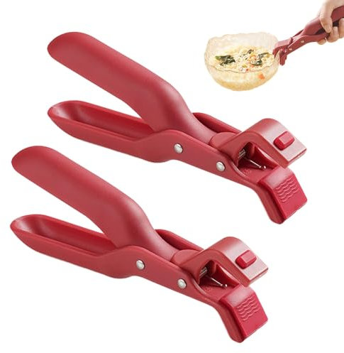 2Pcs Anti Scalding Clip for Air Fryer, Hot Bowl Dish Plate Gripper Pot Dish Pan Clips Tongs Clamp Holder, Silicone Anti-Scalding Hot Plate Tongs Bowl Clips, Microwave, Oven, Air Fryer