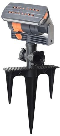 Garten Sprinkler Einstellbar Reichweite zur Bewässerung von Höfen und Gärten. Mini-Turbinen-Oszillationsregner für einen großen Bereich + Dreiecksinterpolation Solar Pumpe (Black, 36x11x13. 2cm)