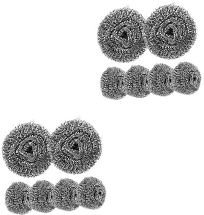 Alipis 12pcs Steel Scrubber Sponges Metal Kitchen Scrubbing Sponges for Dishes Pots Pans Stainless Steel Scrubber for Dishes Wire for Pots