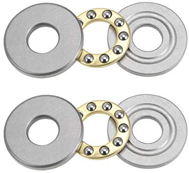 sourcing map 2x Einzelnrichtung F8-22M Axialkugellager 8 mm x 22 mm x 7 mm Chromstahl