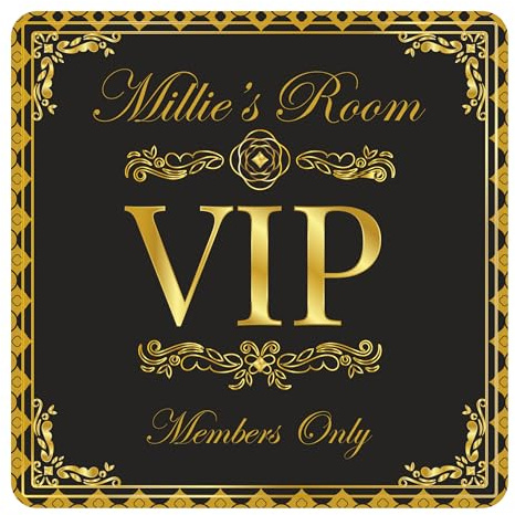 VIP Kids Bedroom Door Sign Personalised