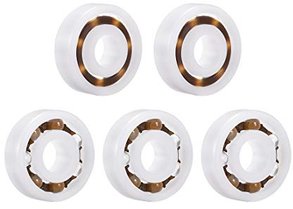 sourcing map 608 Plastic Bearings 8x22x7mm Glass Ball Nylon Cage 5pcs