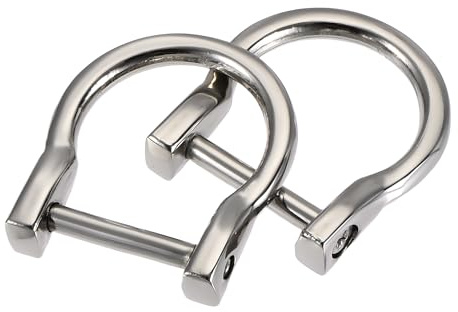 sourcing map 23mm (0,91) U Forme Fer Cheval Anneaux en D Argenté 2Pcs | Visser Manille Boucle pour Bricolage Bricolage