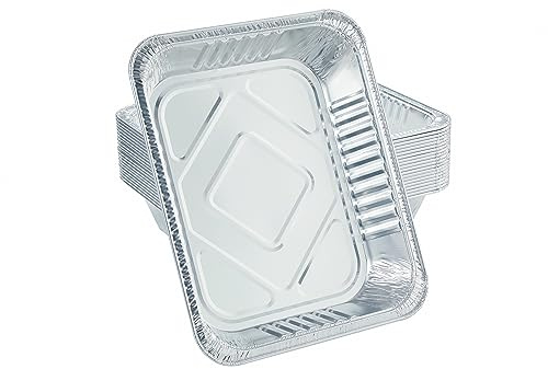 Waytiffer Aluminum Pans 9x13 Disposable Foil Pans (10 Pack) Half Size Deep Steam Table Pans Extra Thick for Baking, Cooking, Roasting, Heating, Serving & Lining Steam-Table Trays