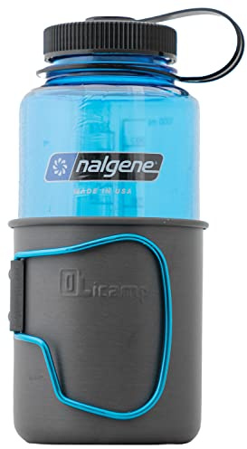 Olicamp Space Saver Mug Nalgene Sustain Tritan BPA-Free 32oz Wide Mouth Water Bottle Combo, Slate Blue