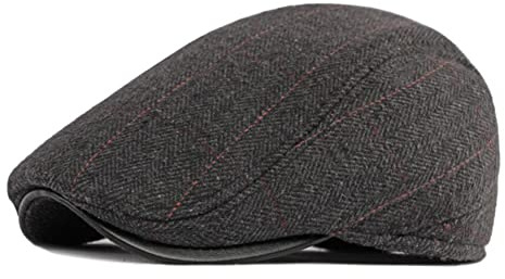 RUICHENG Herren Schiebermütze mit Ohrenklappen Flatcap Schirmmütze Winter Mütze Barett
