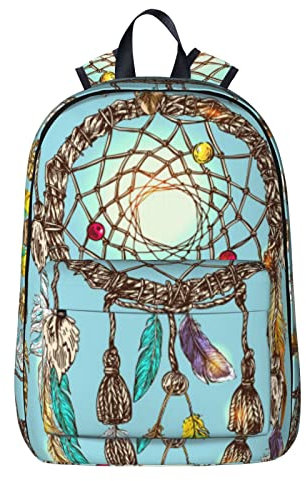 NYHGOXM Catch Dream Net Print Rucksack, wasserabweisend, Laptop-Rucksack, Schulanfang und Uni, Schwarz , One size