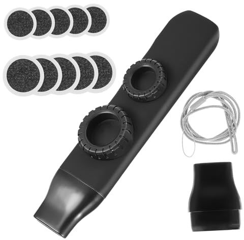 SUPVOX Kazoo Musical Instrument Double Hole Design with Replacement Round Membranes and Lanyard Portable Wind Instrument for Adults Students Music Accompaniment