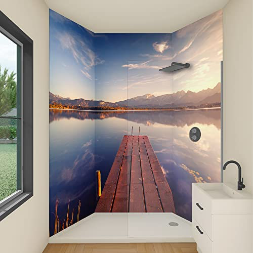 yourplate Duschrückwände mit individueller Größe (3 Rückwände – Premium Matt – bs731) – Duschrückwand Alu mit Feuchtigkeitsschutz – Rückwand Dusche zur einfachen Montage