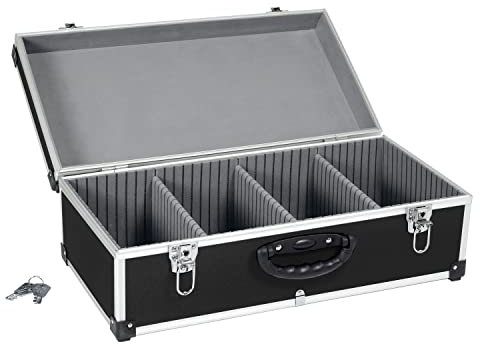 anndora CD Koffer für 80 Standard CD Cases - 56,5 x 29 x 18,5 cm - Schwarz