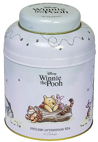 New English Teas Boîte à thé Winnie l'ourson et ses amis avec 80 sachets de thé pour petit-déjeuner anglais