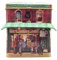 stylebox Lata en forma de casa de ladrillo rojo clásica casa de té con dosel caja decorativa caja retro de almacenamiento de 1 l, tamaño: 12 x 7,5 x 15 cm