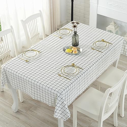 XQSSB Tischdecke Jacquard Tischwäsche PVC Lotuseffekt Tischtücher mit Zarten Pastelltönen Weiß B 90 × 90 cm