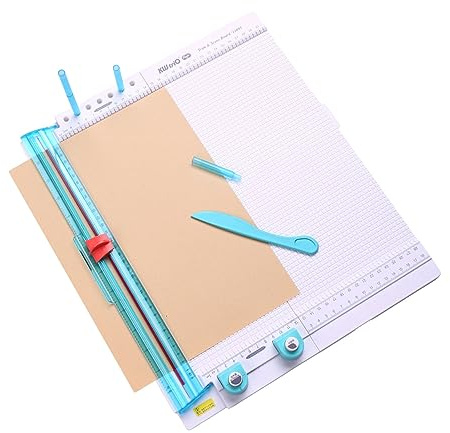 13095 Papierschneider-Scoring-Board, 7-in-1-Bastelpapierschneidern, Scoring-Tool mit Papierfaltung für die Herstellung von Foto-Scrapbooking, Geschenkkarten, Etiketten, Karton, 30,5 x