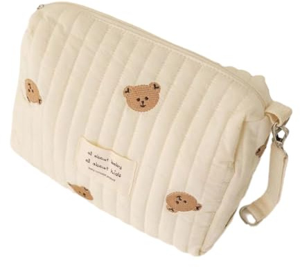 Ailan Borsa per pannolini organizer per passeggino, comoda e resistente per i genitori in movimento, in cotone di grande capacità, multifunzionale, orso