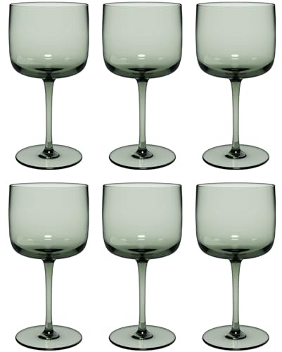 like. by Villeroy & Boch – Like Sage Weinglas-Set 6-teilig, Grün | 270 ml, Spülmaschinenfest, Farbige Gläser, Weingläser, Trinkgeschirr, Weinkelch, Kristallglas