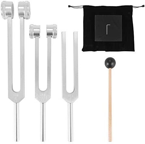 iFutniew Stimmgabel-Set, 128 Hz, 256 Hz, 512 Hz, Stimmgabeln, perfekt für Heilung, Chakra, Klangtherapie, hält Körper, Geist und Seele
