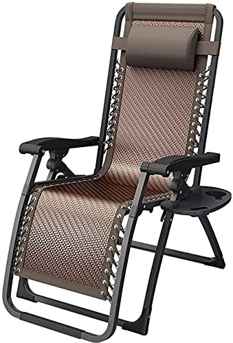 Liegestuhl, Terrassen-Zero-Gravity-Liege-Sonnenstuhl, klappbarer Strandstuhl-Liegestuhl, verstellbare Rasenbank mit Getränkehalter und Kopfstütze für Terrasse, Garten, Terrasse, Pool, Cam Safehappy
