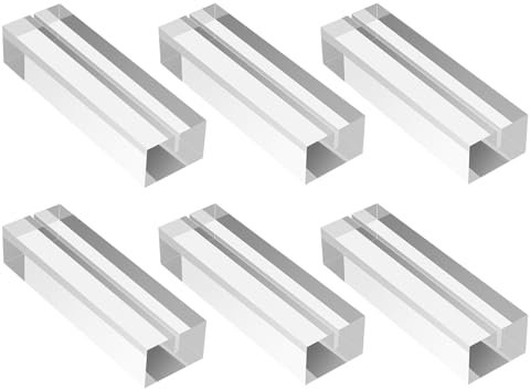 Worown 6 Stück Kartenhalter Acryl, Tischkartenhalter, Fotohalter, Menükartenhalter, Postkartenhalter für Heim, Kaffeebar, Laden, Hochzeits und Postkarten Dekoration (Transparent-10 x 3 x 2 cm)