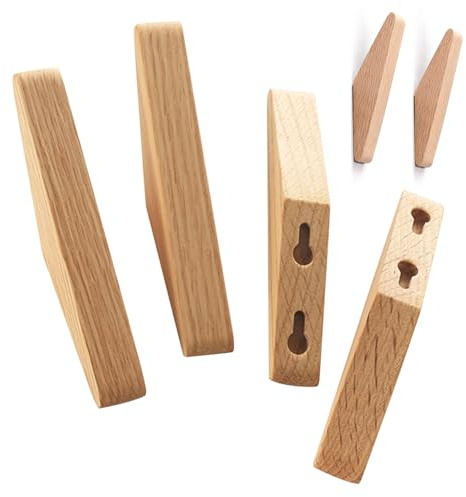 ZGDEIWGF 4 ganchos triangulares, percheros, percheros de madera, ganchos de pared, percheros de pared, ganchos de pared para niños