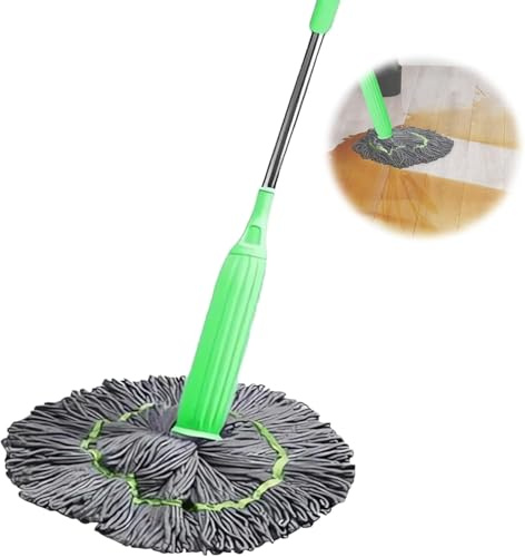 WESLNN Trapeador deshidratante 2 en 1, trapeador autoescurrido de 360 ​​Grados, Uso húmedo y seco, Cabezal de trapeador de Microfibra de Secado rápido para Limpieza de Pisos