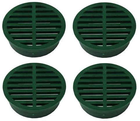 4 Outdoor Round Flat Drain Grate Cover (4, Green)