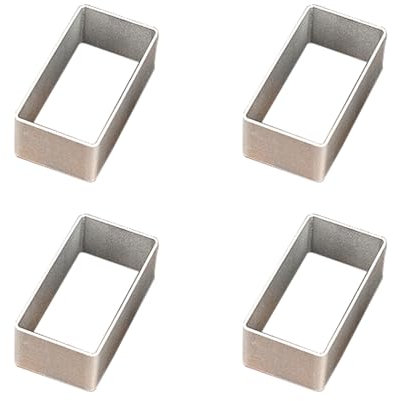 XMYCYuChen 4 moldes rectangulares de acero resistente para galletas, moldes de acero para tartas de luna, antiadherentes, cuadrados, moldes de metal para reuniones familiares