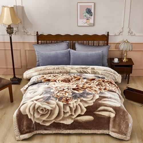 XZZHSM Warme Gewichtsdecke für den Winter, Kingsize, koreanische Nerzdecken, 2-lagige, wendbare Raschel-Bettdecke für Bett und Couch, K, 200 x 230 cm, 4 kg