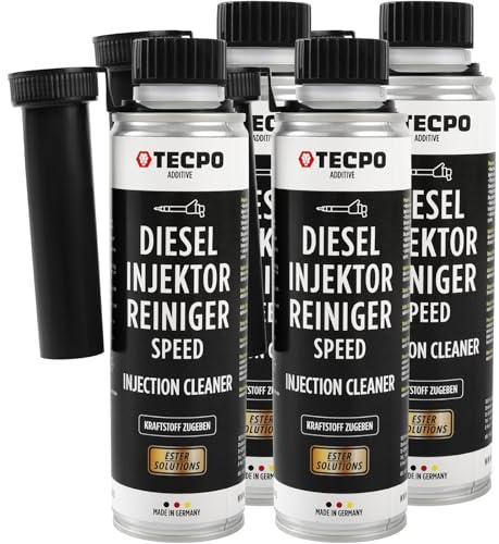 TECPO Diesel Injektor Reiniger, 4x 300ml Additiv -Einspritzdüsen Additiv mit Ester Solution Direct Injection Speed Cleaner