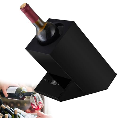 Beachtiful Enfriador de Vino Eléctrico, Cubo Enfriador de Vino para 750 ml de Vino Tinto y Blanco o Champán, Bodegas de Vino Portátiles, Enfriador sin Hielo para Regalo de Fiesta,C