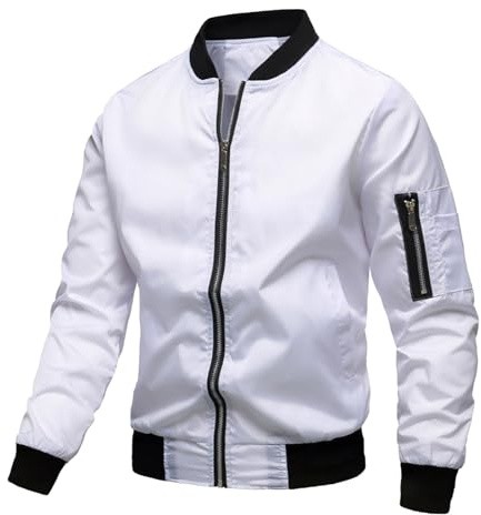 Giacca Primaverile Uomo Elegante, Giacca Bomber Uomo, Giubbino Manica Lunga Leggero Casual Jacket Giacca con Tasche con Zip Giubbotto Giacca Mezza Stagione Uomo Giacca Casual Uomo