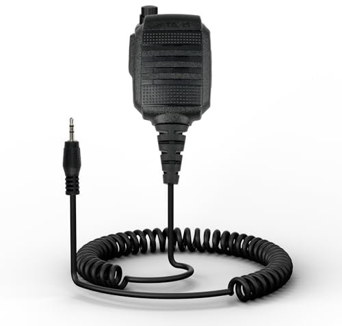 Retevis Microfono altoparlante remoto, altoparlante da spalla radio a pin singolo da 2,5 mm, impermeabile IP54, resistente alla polvere e alle cadute, microfono walkie talkie per cantiere, compatibile