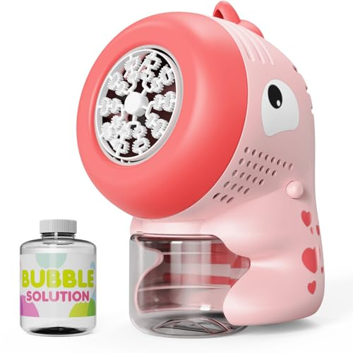 PANACARE Dinosaurier Seifenblasenmaschine, Kinder Seifenblasenspielzeug 10000+ Blasen/Min mit Seifenblasenlösung/20 Blasenlöcher für Hochzeit/Geburtstag/Party, Geschenk für Mädchen&Junge 345678