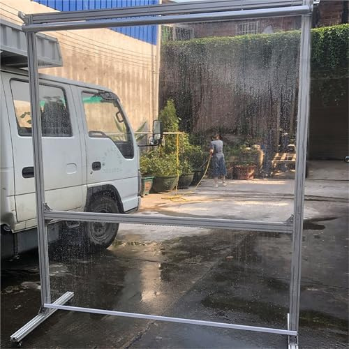 Schnurloses Wasserdichtes Rollo Transparent Reißfeste PVC-Folie für Garten-Pergola & Balkon-Terrassen HD-Klarsicht Außenrollo mit Windschutz, Staubdicht & UV-Blocker Aufrollbares(W125xH160cm)