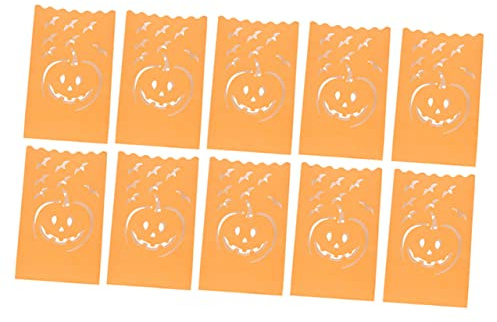 NUOBESTY 10pezzi Sacchetti Carta Per Halloween Lanterna Carta Halloween Sacchetti Per Lanterne