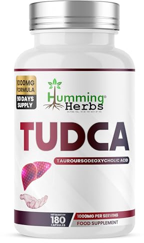Humming Herbs TUDCA Supplement Tauroursodeoxycholic Acid | 1000 mg per Serving (2 Capsules) | 180 Vegan Capsules | 90 Day Supply