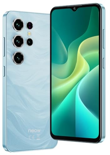 Neow Safe + Smartphone Android 14 4G 128 Go| Écran 6.52 HD+ | Smartphone pour Ado | Applis Scolaires & Ludiques Préinstallées | Contrôle Parental (Bleu)