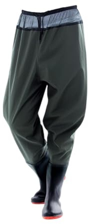 rockible Vadeadores de Pesca Vadeadores de Cintura Transpirables con Botas Antideslizantes Pantalones de Pesca de PVC Pantalones de Vadeo para Caza Senderismo,