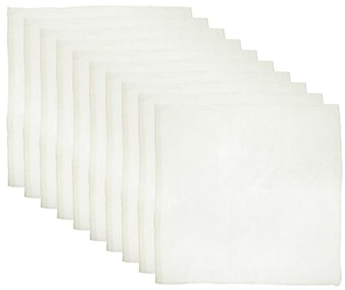 JOINPAYA Lot de 10 Filtres à Tofu en Étamine de Coton Non Blanchi 40x40 Cm, Tissu Filtrant Haute Densité Réutilisable, Passoire Alimentaire Fine Cuisine et Préparation Végétale