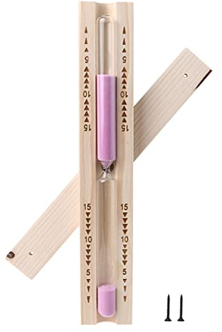 Reloj de cuenta regresiva de madera con temporizador de arena de 15 minutos para sauna y sala de spa